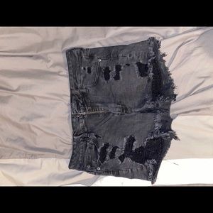 American Eagle black jean shorts